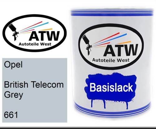 Opel, British Telecom Grey, 661: 1L Lackdose, von ATW Autoteile West.